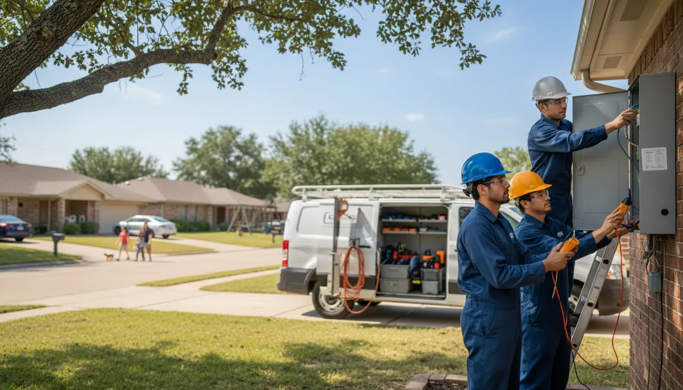 Certified electrician providing emergency electrical services in Forreston, TX